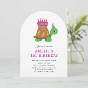 Turtle Under the sea 1st birthday invitation