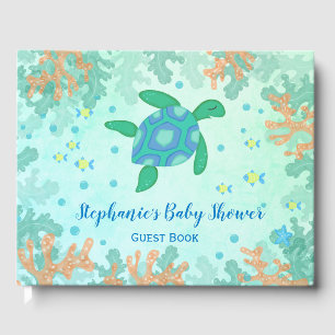 Turtle Under The Sea Baby Shower Guest Book