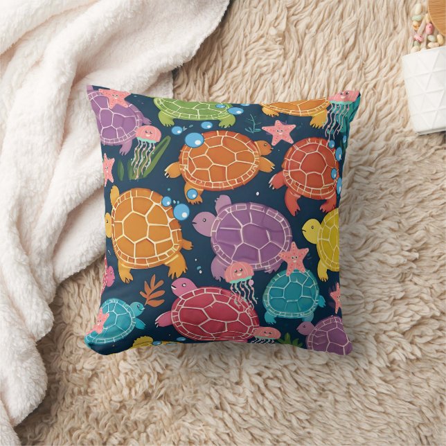 Turtle Under the Sea Cushion (Blanket)