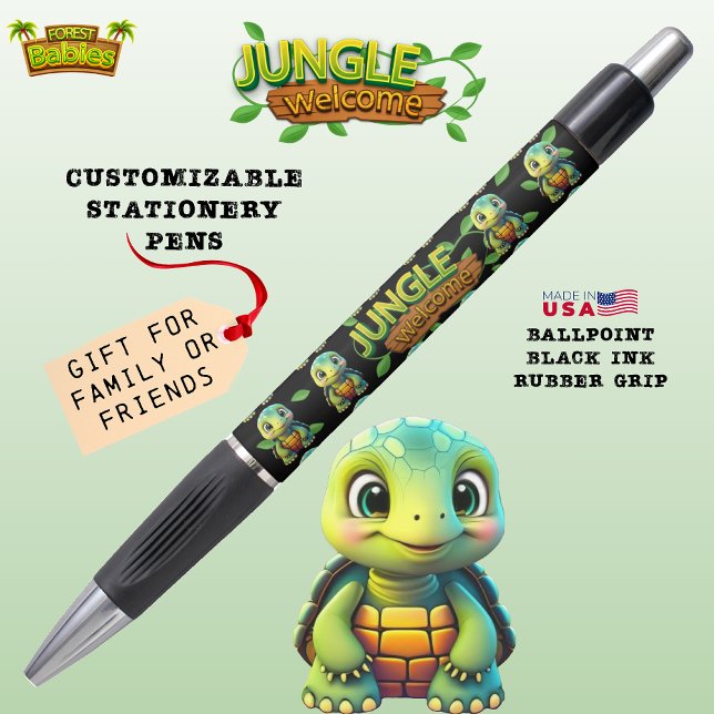 Turtle, Unique Tortoise, Jungle Welcome, Gifting🐢 (Cute Turtle You're Turtley Awesome! Tortoise Wildlife Animal Cartoon Graphic Stationery Ink Pen 🐢)