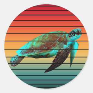turtle vintage   classic round sticker