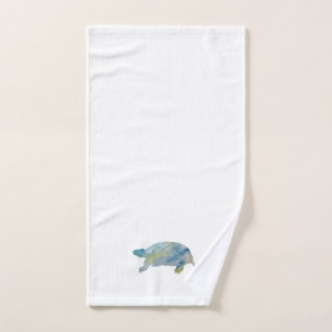 Turtle Watercolor Painting Hand Towel