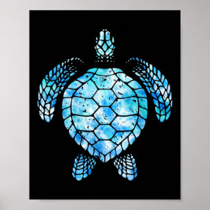 Turtle Watercolor Tie Dye Sea Ocean Save Planet Ea Poster