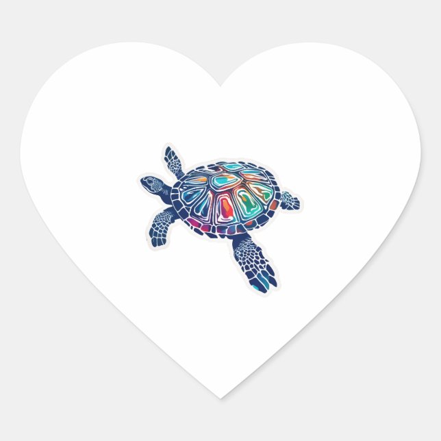 Turtle Waterturtle Heart Sticker (Front)