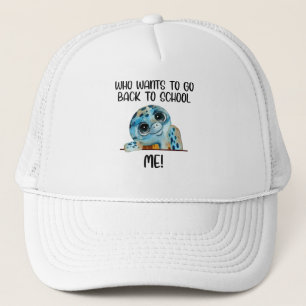 turtle who want to go back to school trucker hat