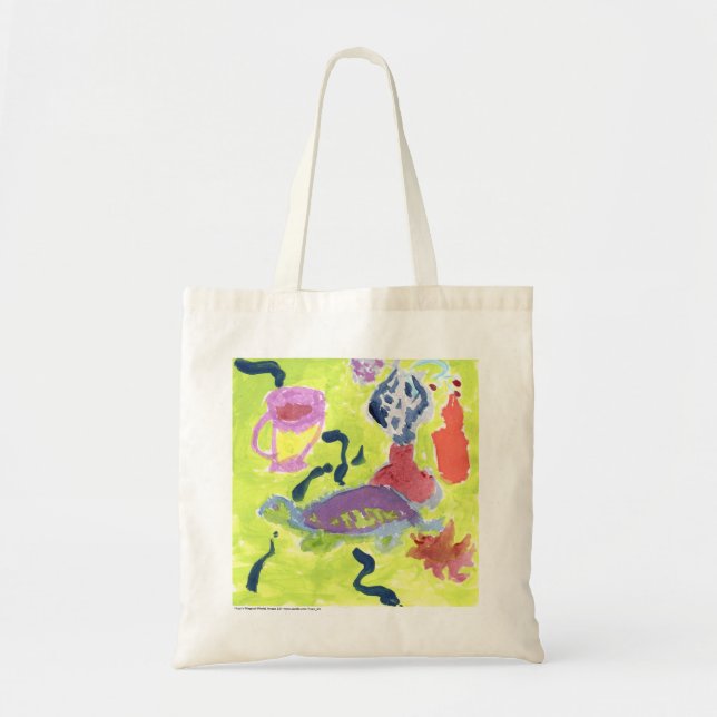 Turtle with a cup of tea tote bag (Front)