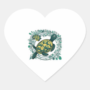 Turtle with Baby Heart Sticker