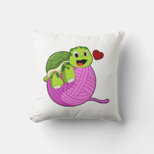 Turtle with Ball of Wool Cushion
