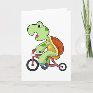 Turtle with Bicycle Card