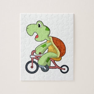 Turtle with Bicycle Jigsaw Puzzle
