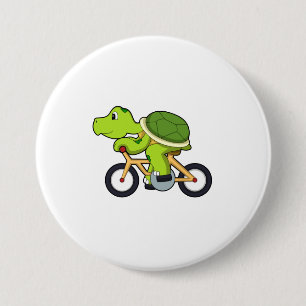 Turtle with Bicycle.PNG 7.5 Cm Round Badge