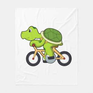 Turtle with Bicycle.PNG Fleece Blanket