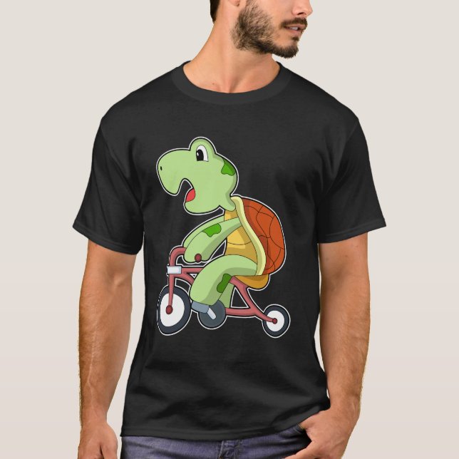 Turtle with Bicycle T-Shirt (Front)