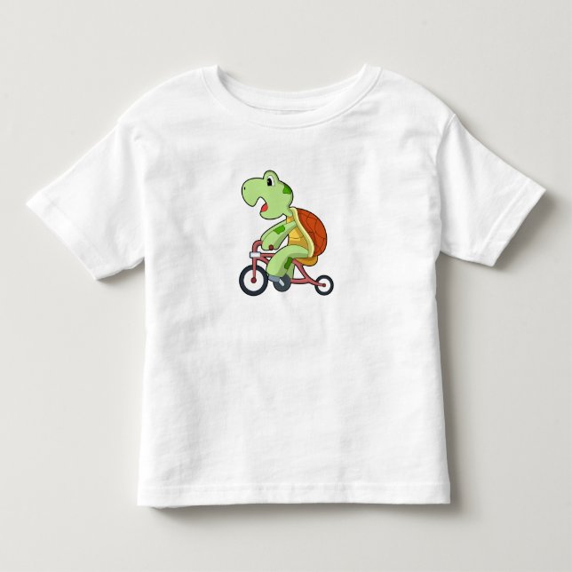 Turtle with Bicycle Toddler T-Shirt (Front)
