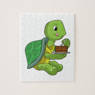 Turtle with Cake Jigsaw Puzzle