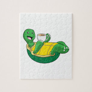 Turtle with Cup of Coffee Jigsaw Puzzle