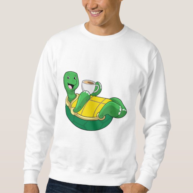 Turtle with Cup of Coffee Sweatshirt (Front)