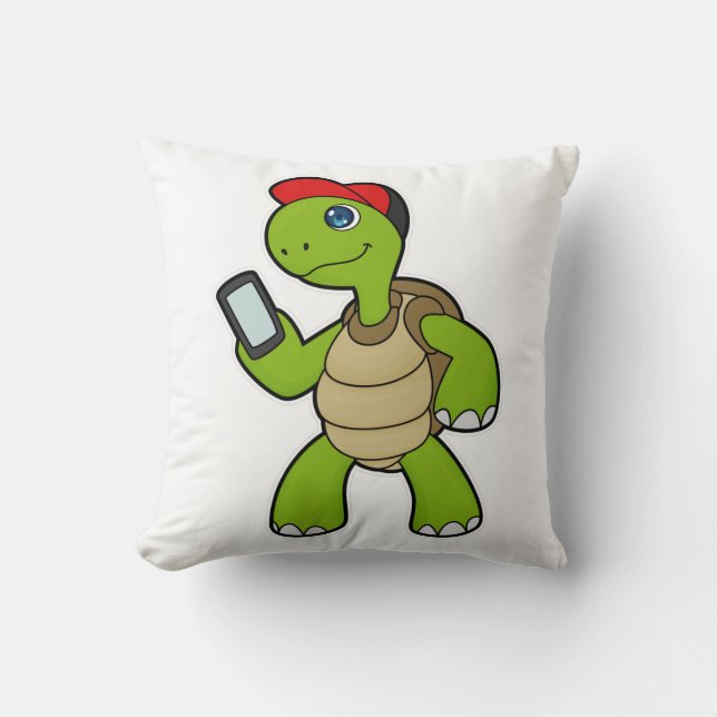 Turtle with Phone & Hat Cushion (Front)