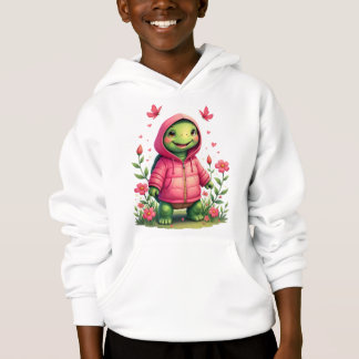Turtle With Pink Type Of Hoodie