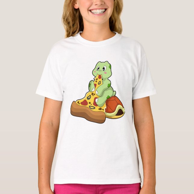Turtle with Pizza T-Shirt (Front)