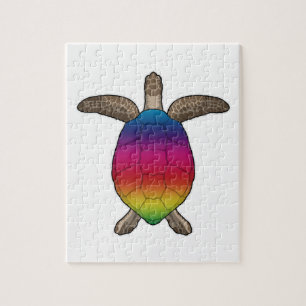 Turtle with Rainbow Colours Jigsaw Puzzle