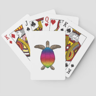 Turtle with Rainbow Colours Playing Cards