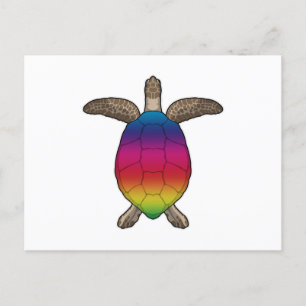 Turtle with Rainbow Colours Postcard