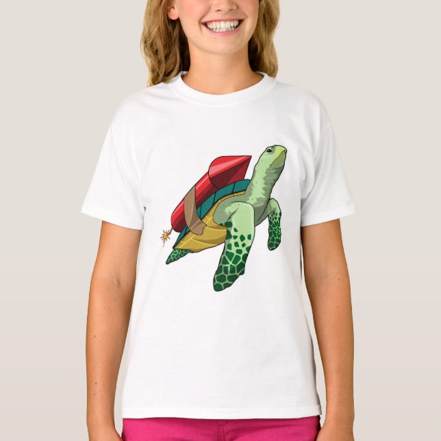 Turtle with Rocket T-Shirt (Front)