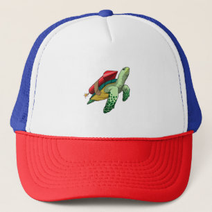 Turtle with Rocket Trucker Hat
