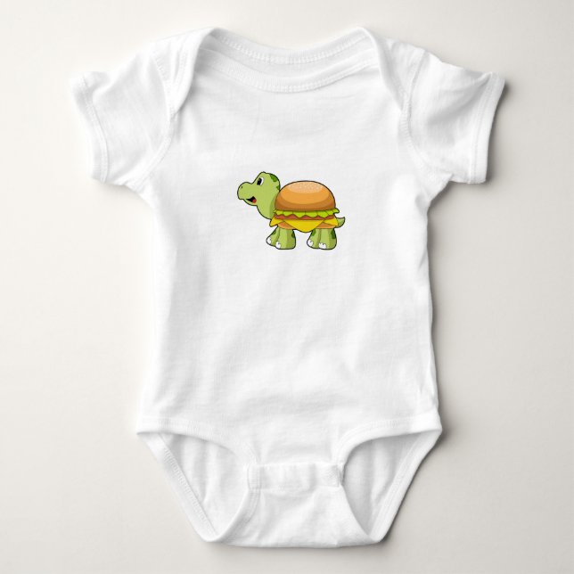 Turtle with Shell as Burger.PNG Baby Bodysuit (Front)