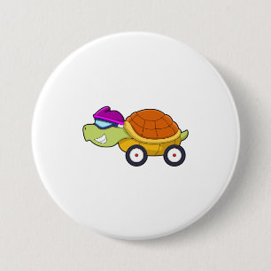Turtle with Shell as Car 7.5 Cm Round Badge