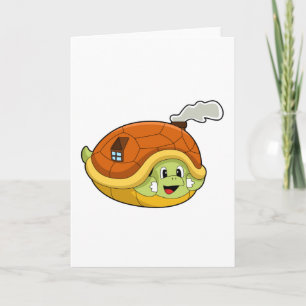Turtle with Shell as House Card
