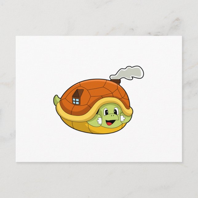 Turtle with Shell as House Postcard (Front)