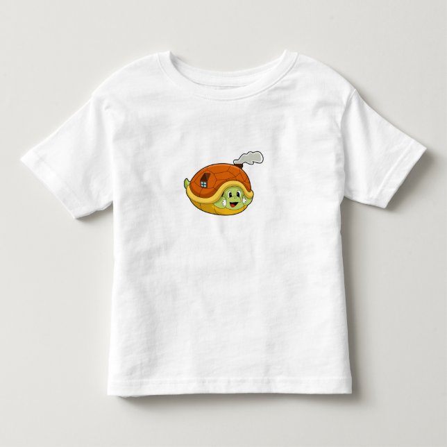 Turtle with Shell as House Toddler T-Shirt (Front)