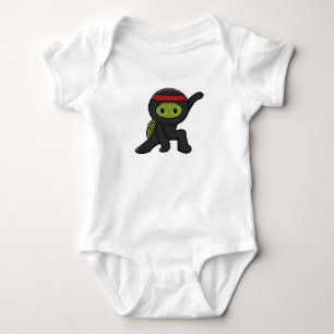 Turtle with Shell as Ninja Baby Bodysuit