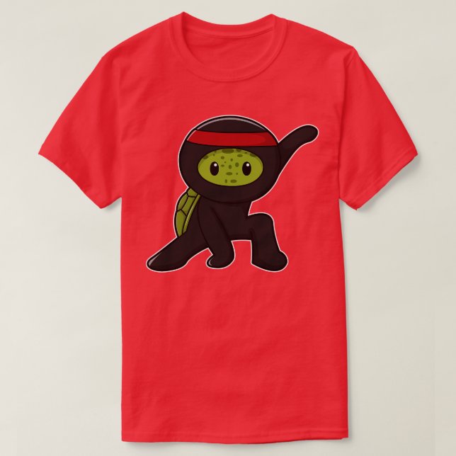 Turtle with Shell as Ninja T-Shirt (Design Front)