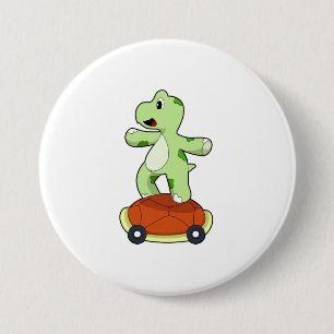 Turtle with Shell as Skateboard 7.5 Cm Round Badge