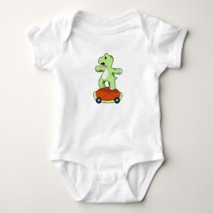 Turtle with Shell as Skateboard Baby Bodysuit