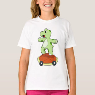 Turtle with Shell as Skateboard T-Shirt