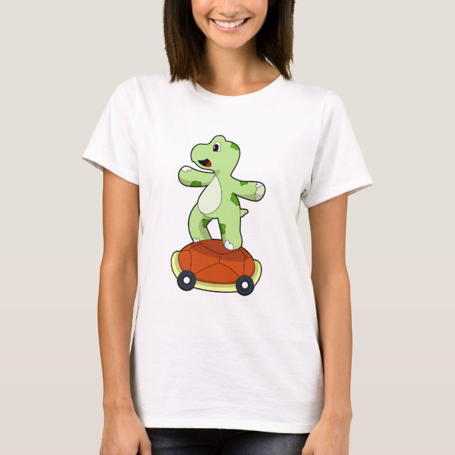 Turtle with Shell as Skateboard T-Shirt (Front)