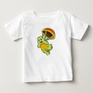 Turtle with Shell as Skydiver Baby T-Shirt