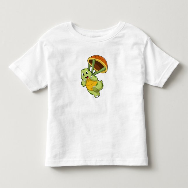 Turtle with Shell as Skydiver Toddler T-Shirt (Front)