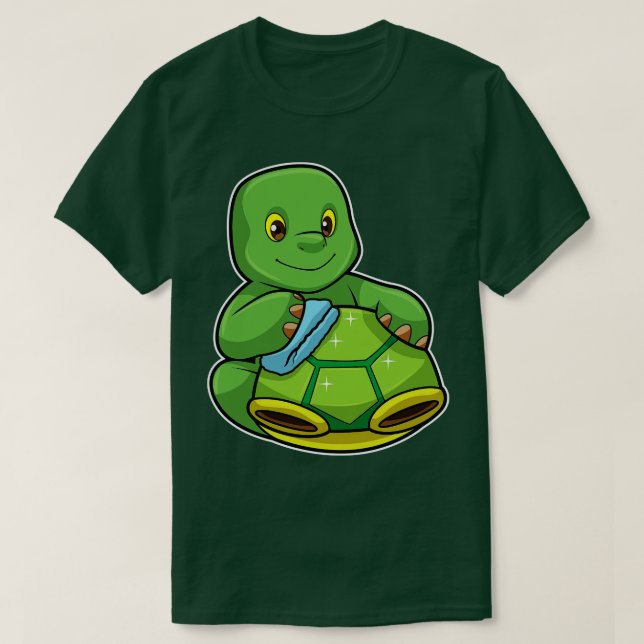 Turtle with Shell Cleaning rag T-Shirt (Design Front)