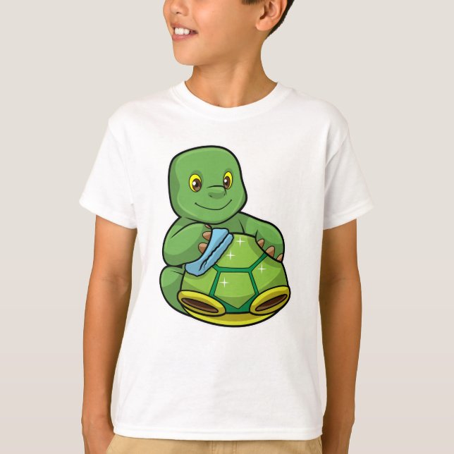 Turtle with Shell & Cleaning rag T-Shirt (Front)