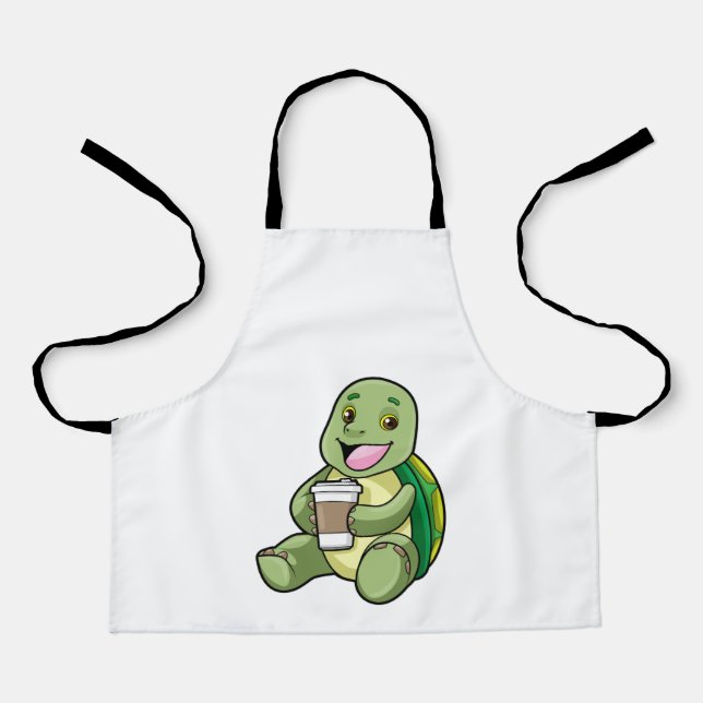 Turtle with Shell & Coffee to go Apron (Front)