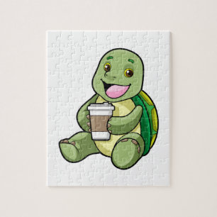 Turtle with Shell & Coffee to go Jigsaw Puzzle