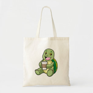 Turtle with Shell & Coffee to go Tote Bag