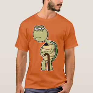 Turtle with Shell Walking stick T-Shirt
