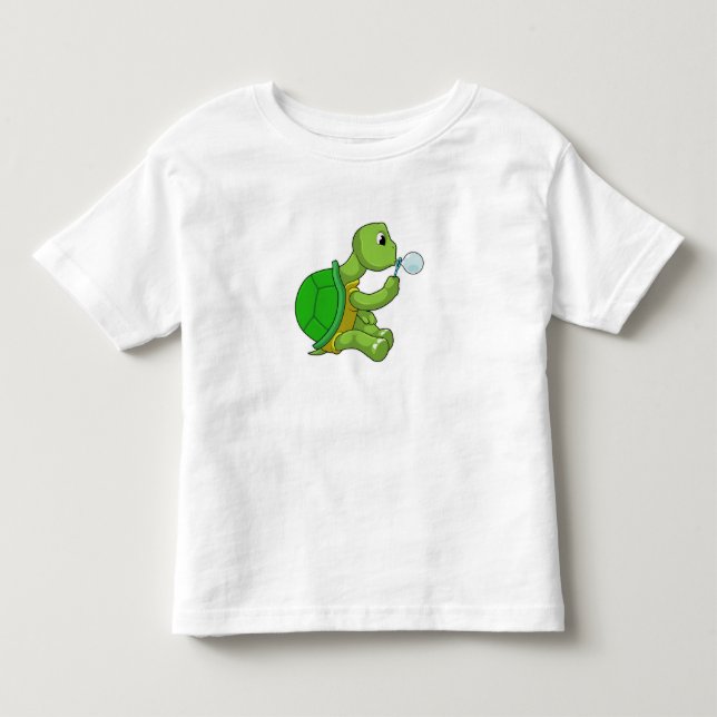 Turtle with Soap bubbles Toddler T-Shirt (Front)