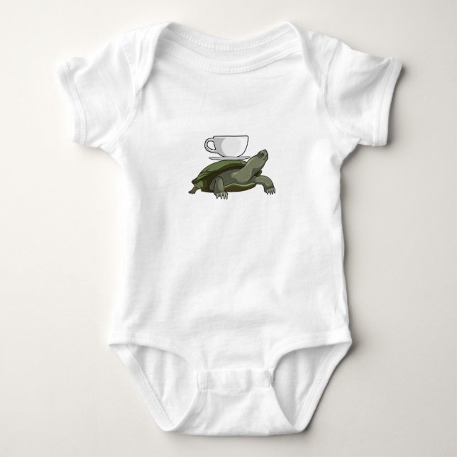 Turtle with Teacup Baby Bodysuit (Front)